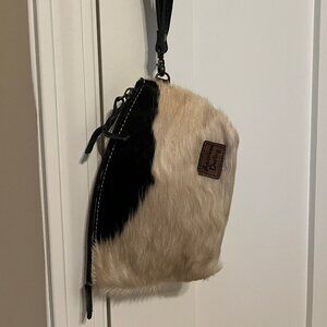 NWT Cow hide wristlet / makeup bag